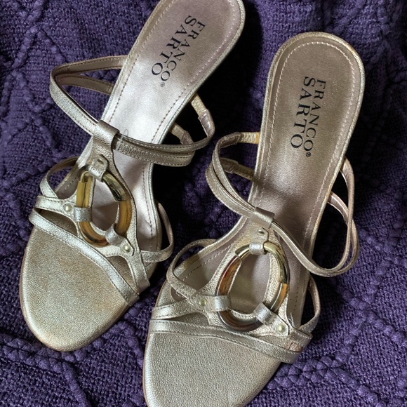 Franco Sarto Shoes Franco Sarto Rose Gold Wedges New